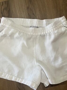 Women's Tommy Bahama white Elastic-Waist Linen Shorts large